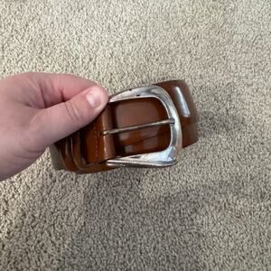 Harken Genuine Leather Brown Belt w/ Silver Hardware Women's Size Small